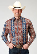 Roper 1893 Tropical Aztec Print (Red) - Men's Western Shirt