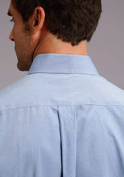 Stetson 5661 End On End (Blue) - Men's Western Shirt