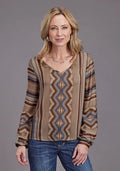Stetson 2187 Sand Serape V-Neck (Tan) - Women's Blouse