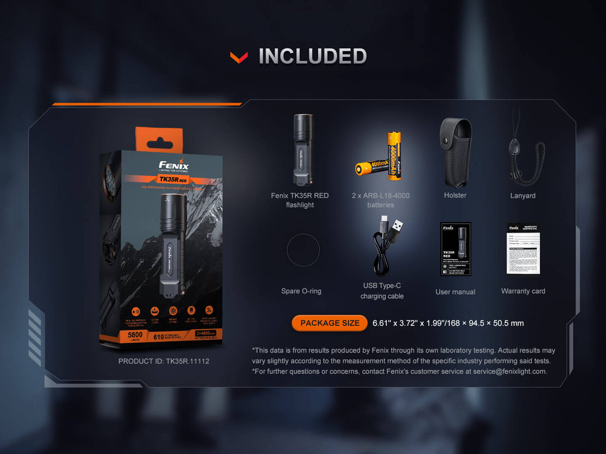 Fenix TK35R Rechargeable High-Performance Tactical Flashlight